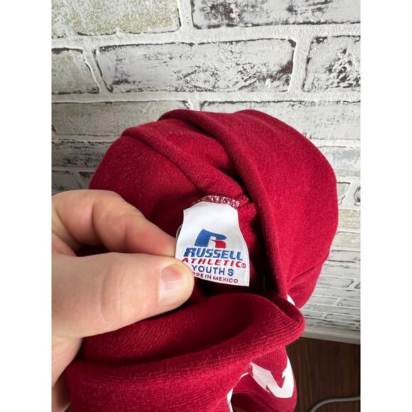 Vintage Russell Athletic Stanford University Red Hoodie Size Youth Small 16x22 - Picture 5 of 5